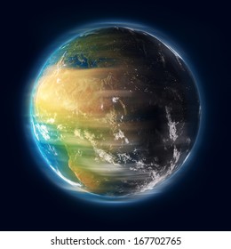 Earth Spinning In Outer Space. Elements Of This Image Furnished By NASA