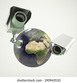 Earth is spying with CCTV cameras. Elements of this image furnished by NASA