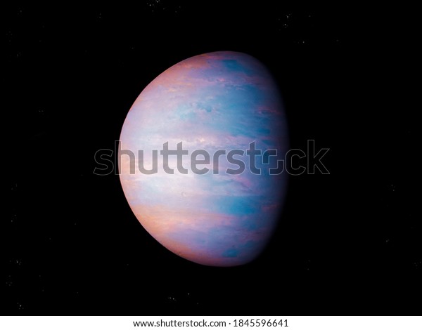 Earth-like planet with clouds and oceans in\
deep space 3d\
illustration.