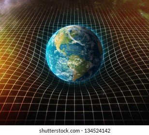 Earth's Gravity Bends Space Around It - Elements Of This Image Furnished By NASA