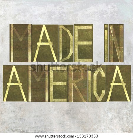 Earthy background image and design element depicting the words "Made in America"