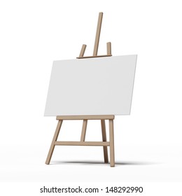 Easel With Empty Canvas