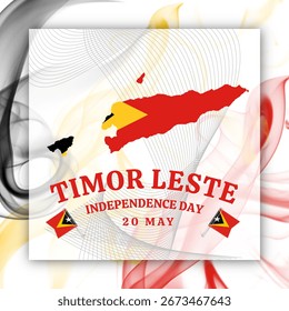 East Timor's Independence Day celebration, featuring the country's map and flag colors. Perfect for a national day greeting card.