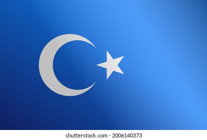 East Turkestan, Uyghur Flag. Turkish State