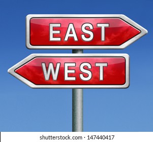 East Or West Compass Opposite Directions