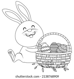 Easter Bunny Egg Holiday Coloring Sheet Page