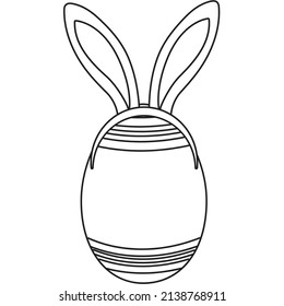 Easter Bunny Egg Holiday Coloring Sheet Page