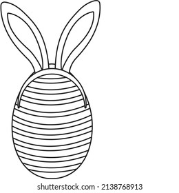 Easter Bunny Egg Holiday Coloring Sheet Page