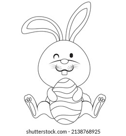 Easter Bunny Egg Holiday Coloring Sheet Page