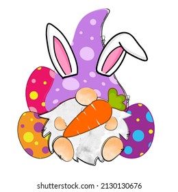 Easter Bunny Gnomes PNG, Easter Gnome With Eggs, Shirt Sublimation Design, Easter PNG, Easter Sublimation Design