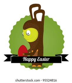 Easter bunny in green circle with text