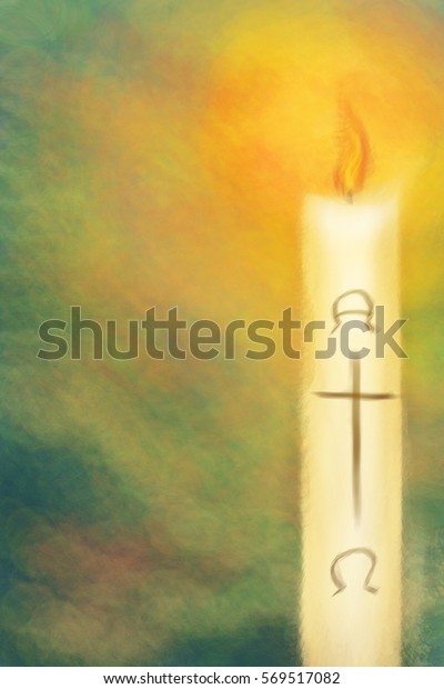 Easter candle - Abstract artistic pastel style\
christian religious\
background