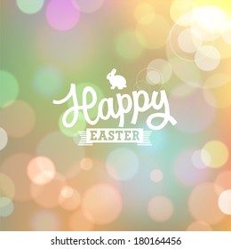 Easter colorful bokeh background of spring colors. Raster version.