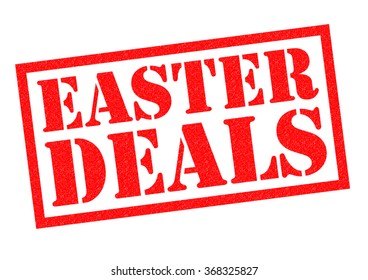 EASTER DEALS Red Rubber Stamp Over A White Background.