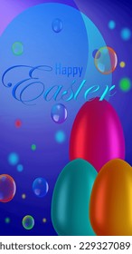 Easter designed card with glossy easter eggs.