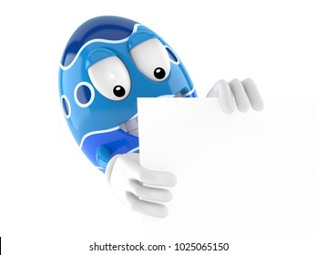 Easter egg character isolated on white background. 3d illustration