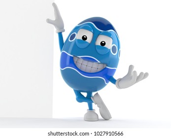 Easter egg character isolated on white background. 3d illustration