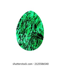 Easter Egg - Textured Green Smears Isolated On White Background. Watercolor Colorful Textured Painting. Design For Background, Cover And Packaging, Easter And Food Illustration, Greeting Card.