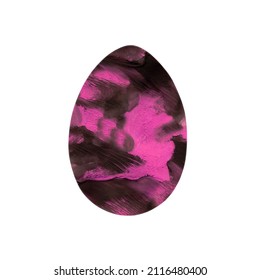 Easter Egg - Textured Violet-brown Spots Smears Isolated On White. Watercolor Colorful Textured Painting. Design For Background, Cover And Packaging, Easter And Food Illustration, Greeting Card.