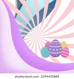 Easter Eggs With Abstract Background