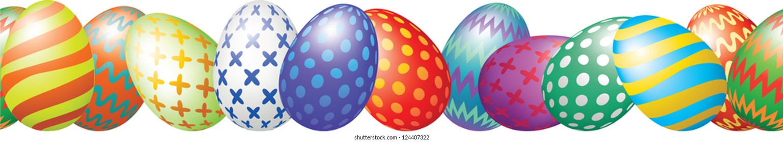 Easter eggs border
