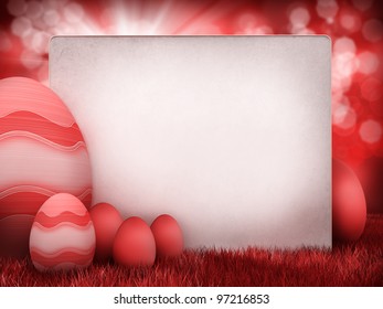 Easter eggs and copy space - Design template