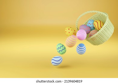 Easter Eggs Falling Out Basket Copy Stock Illustration 2139604819 ...