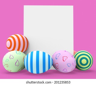 Easter Eggs Indicating Blank Space And Tag