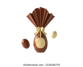 Easter eggs isolated for composition illustration. 3D render