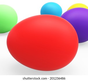 Easter Eggs Meaning Empty Space And Colorful
