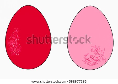 Easter eggs with painted flowers