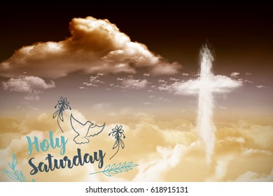 Easter message against cross shape in the sky - Powered by Shutterstock