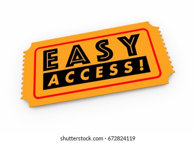 Easy Access Ticket Pass Admission 3d Illustration