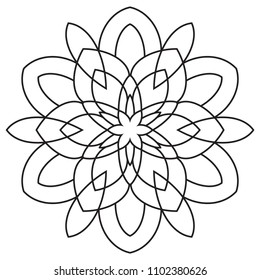 Easy Mandala Mandalas Doodles Coloring Page Stock Illustration 1609876486