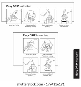 Easy Coffee Drip Instruction Illustration