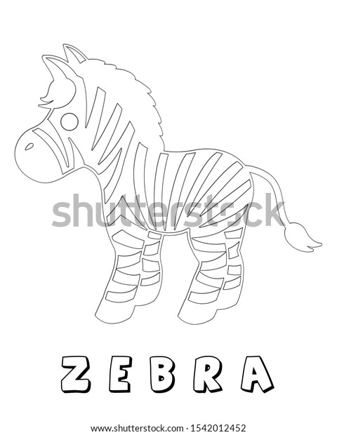 Download Easy Coloring Book Zebra Horse Toddlers Stock Illustration 1542012452