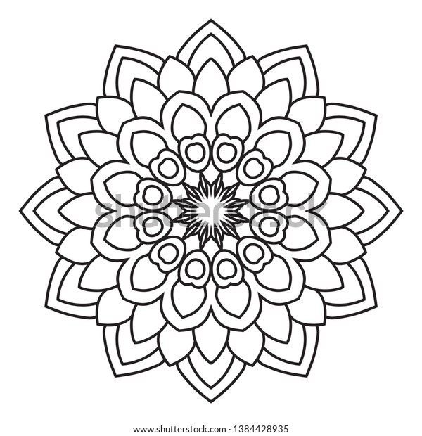 easy mandala coloring page adults beginners stock