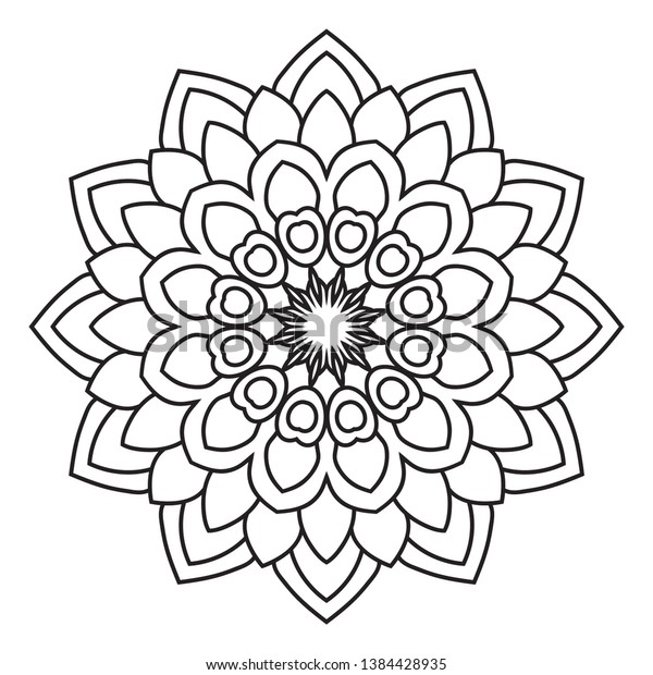 Download Easy Mandala Coloring Page Adults Beginners Stock ...