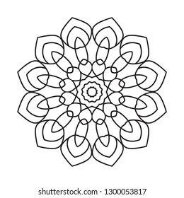 Easy Mandala Mandala Designs Coloring Pages Stock Illustration 1300053817