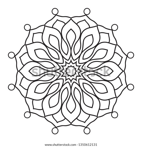 easy mandala doodle coloring page adults stock illustration
