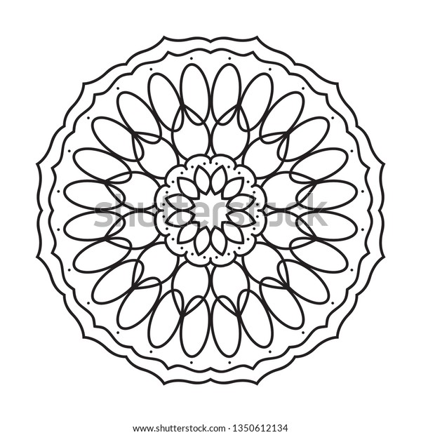 easy mandala doodle coloring page adults stock illustration