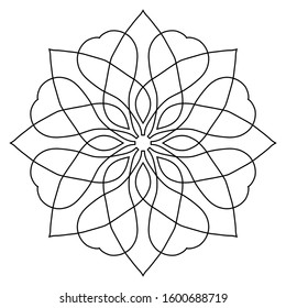 Mandalas Mandala Flower Coloring Page Stock Illustration 1280985622