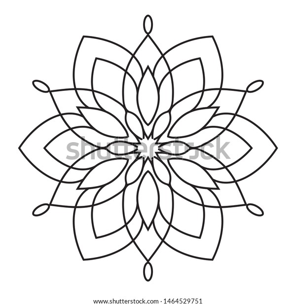 Download Easy Mandala Doodle Mandalas Flower Coloring Stock Illustration 1464529751