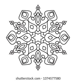 Easy Mandala Doodle Pattern Coloring Page 스톡 일러스트 1374577580 | Shutterstock