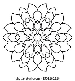 Easy Mandala Mandala Flowers Coloring On Stock Illustration 1531282229 ...