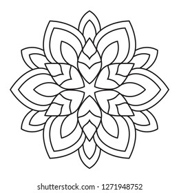 Easy Mandala Basic Simple Mandalas Coloring Stock Illustration ...