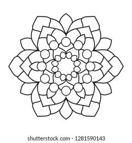 Simple Mandala Shape Coloring Vector Mandala Stock Vector (Royalty Free ...