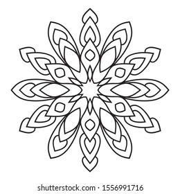 Easy Mandala Mandalas Flower Coloring Pattern Stock Illustration ...