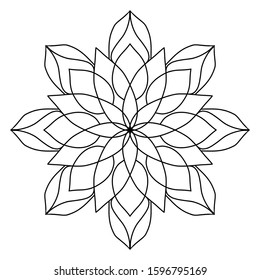 Easy Mandala Mandalas Flower Coloring Page Stock Illustration ...