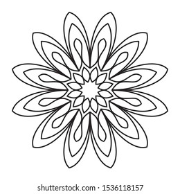 Easy Mandala Mandalas Flower Pattern Coloring Stock Illustration ...